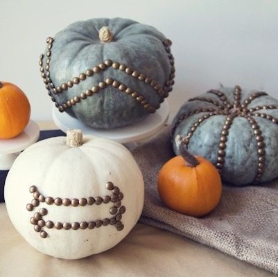 pumpkin carving ideas nailhead trim pumpkins