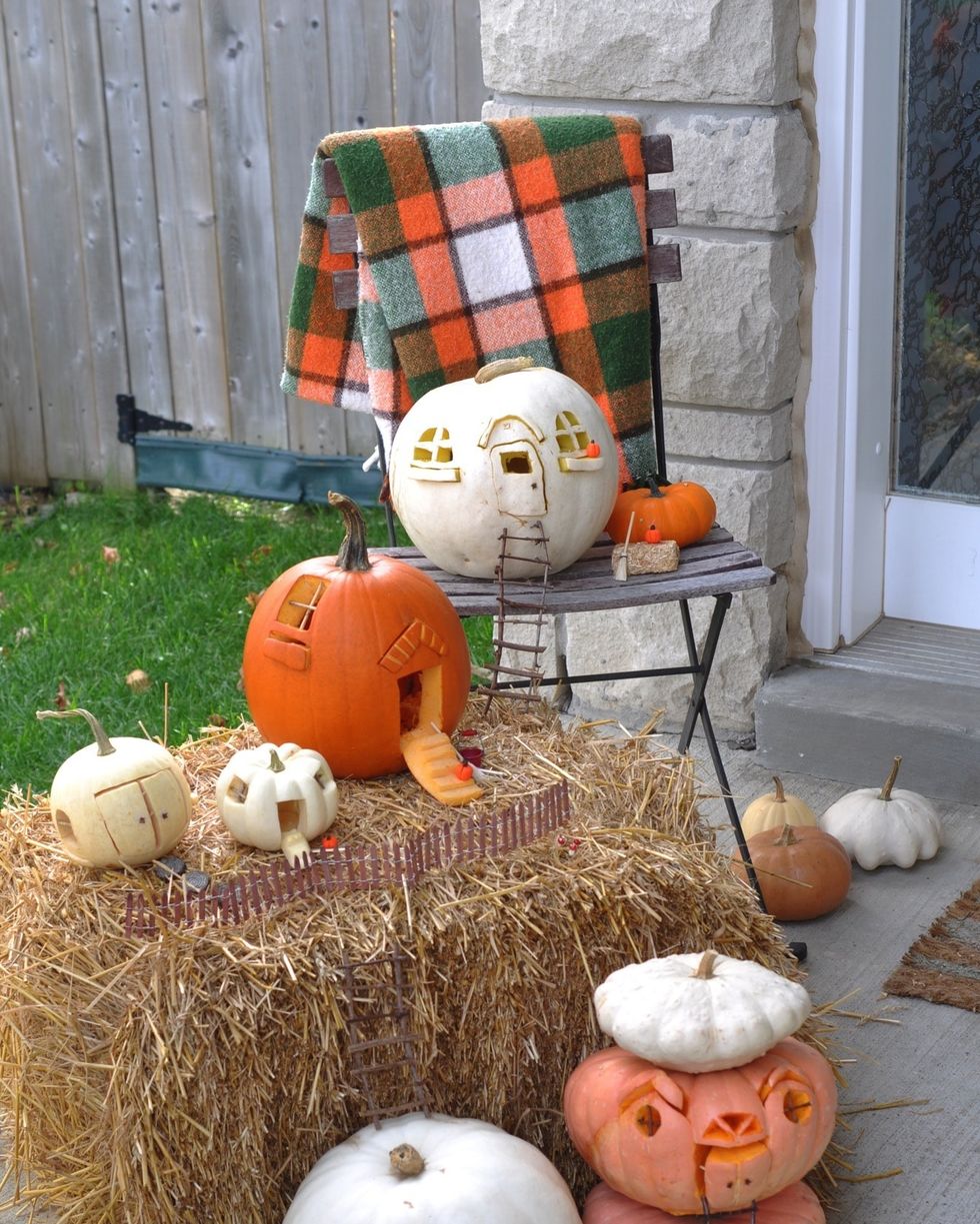 pumpkin carving ideas village