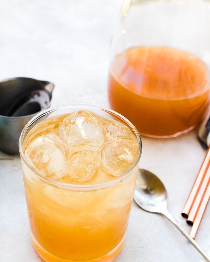 maple pumpkin cocktail with spoon and metal straws
