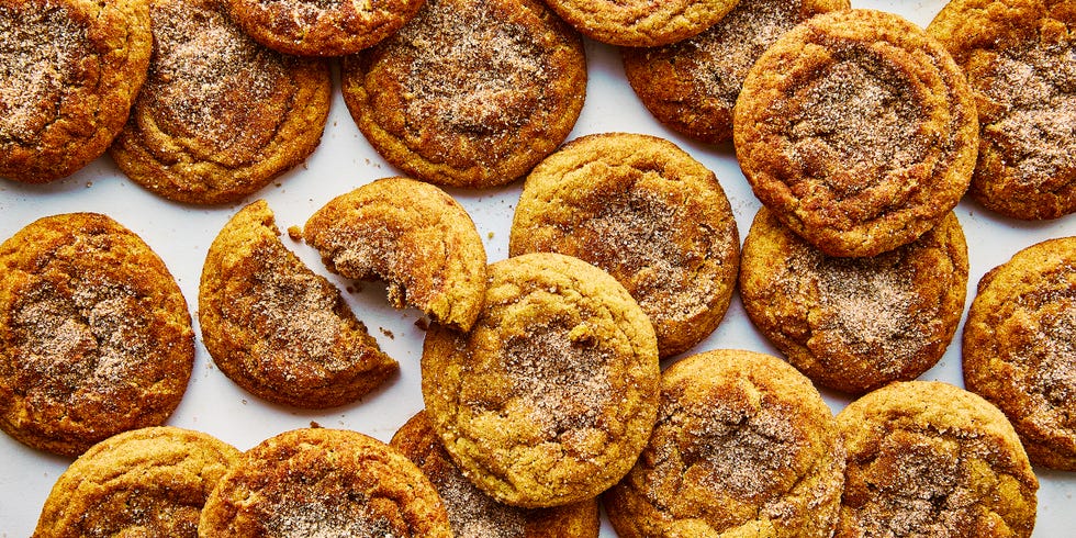 pumpkin cookies topped with cinnamon sugar