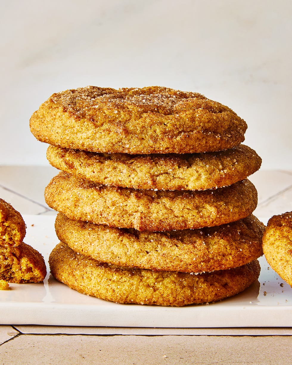 pumpkin cookies topped with cinnamon sugar