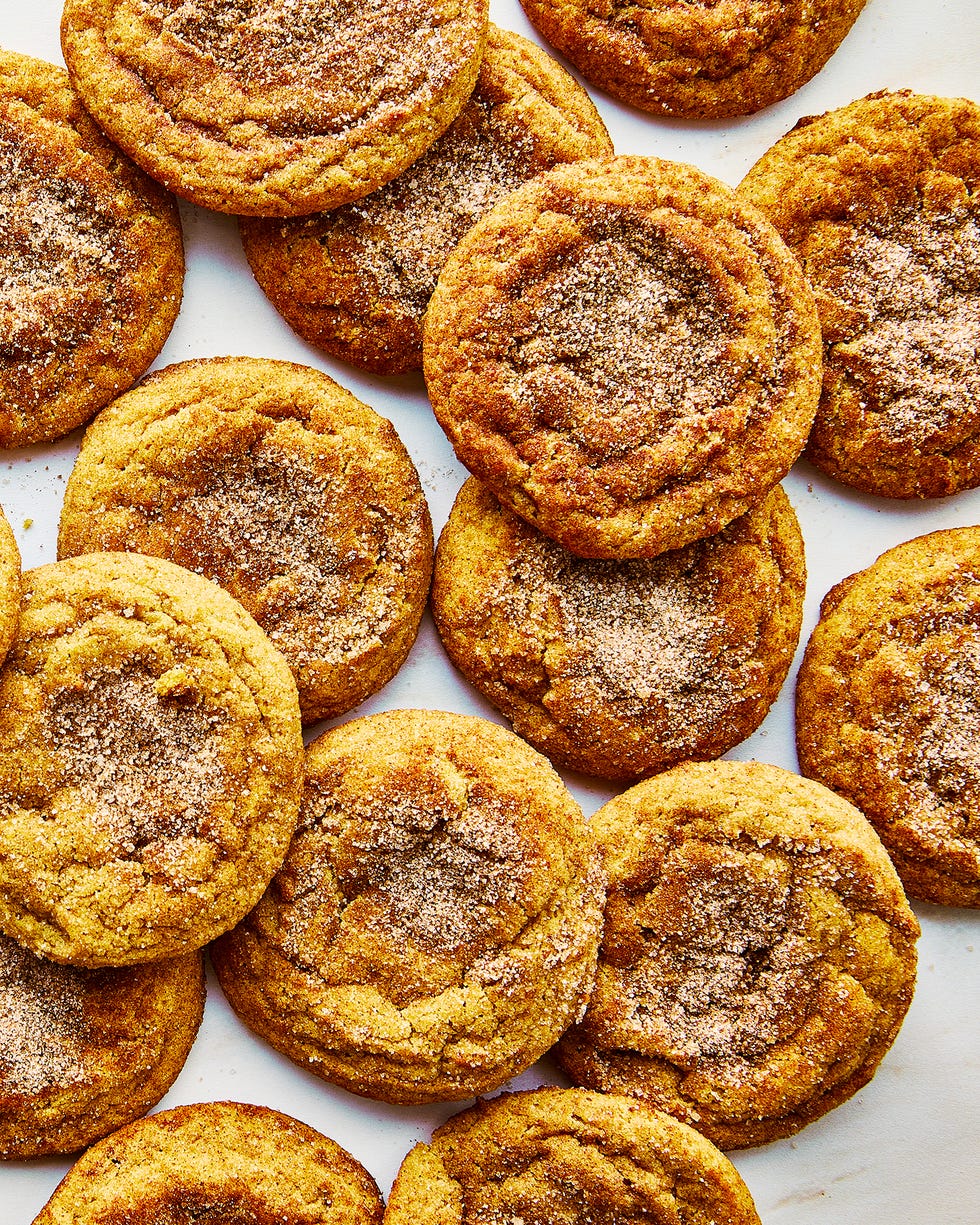 pumpkin cookies topped with cinnamon sugar