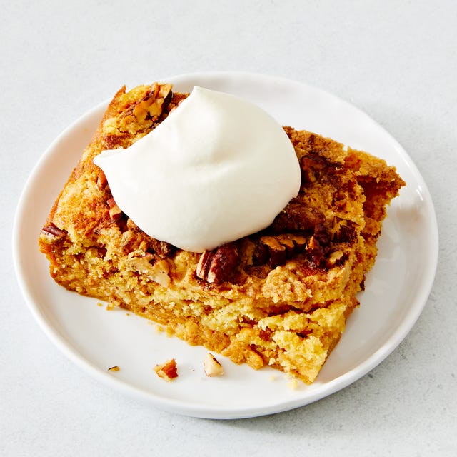 Pumpkin Crunch Cake pumpkin crunch cake with whipped cream