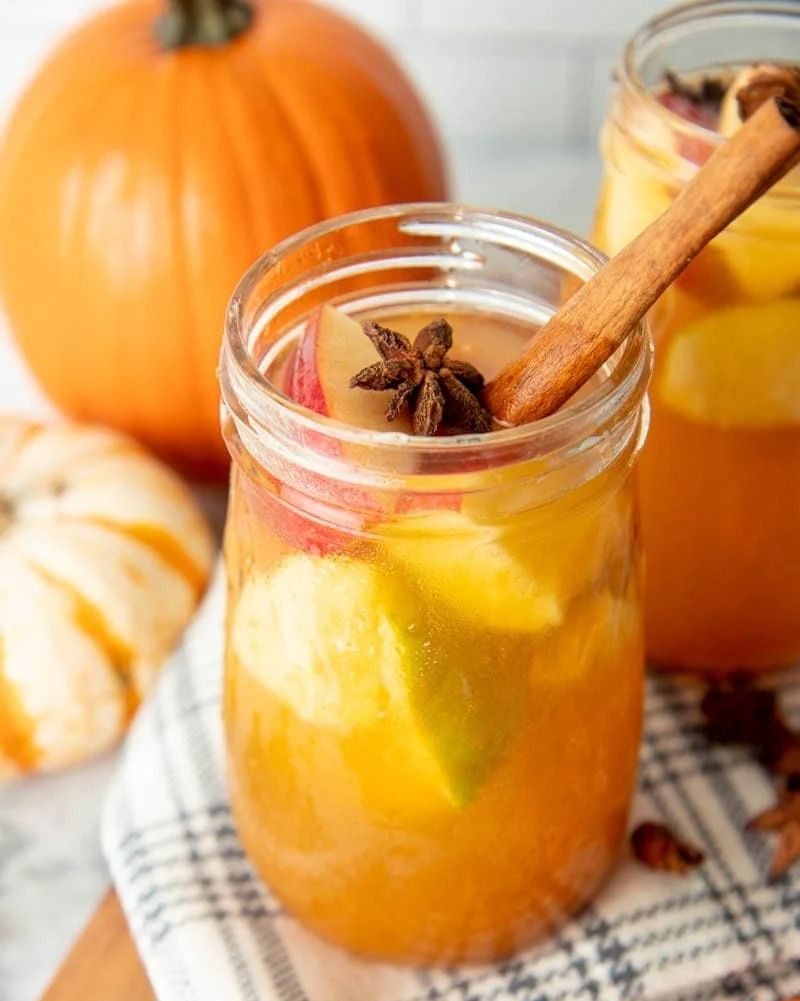pumpkin spice fall sangria with cinnamon and star annise