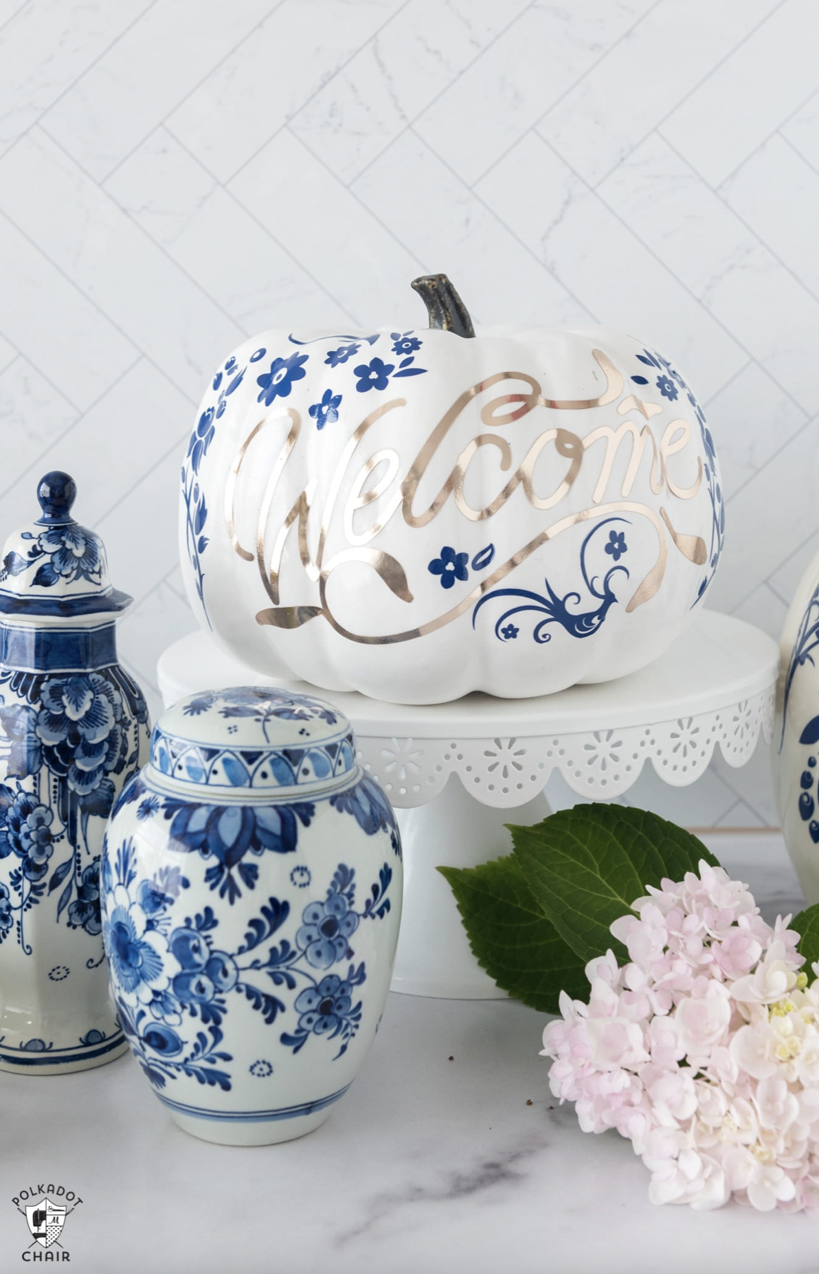 60 Easy Pumpkin Painting Ideas For Fall 2024   Pumpkin Painting Ideas Blue And White 651707c57b7ba 