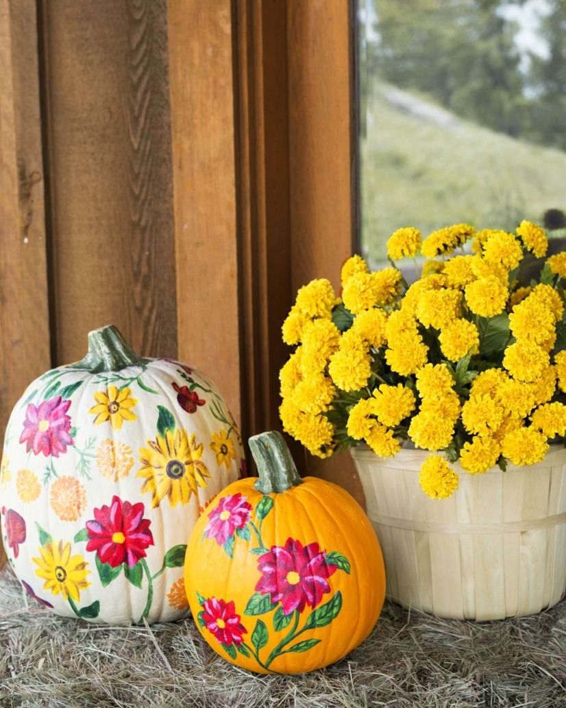 pumpkin painting ideas floral