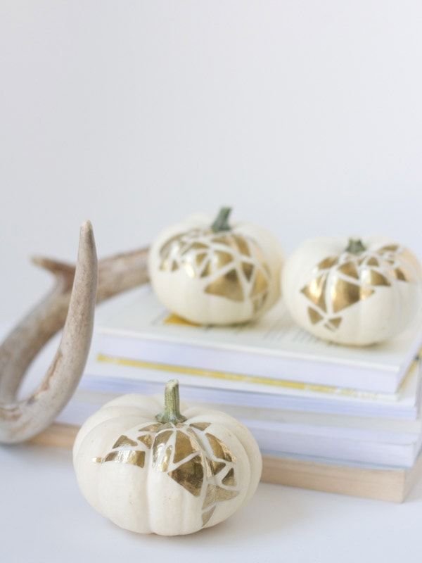 60 Easy Pumpkin Painting Ideas For Fall 2025 Pumpkin Painting Ideas Gold Geo Pumpkin 6674617e3d51b