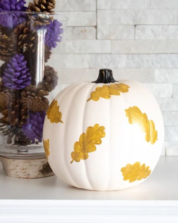 pumpkin painting ideas gold leaf