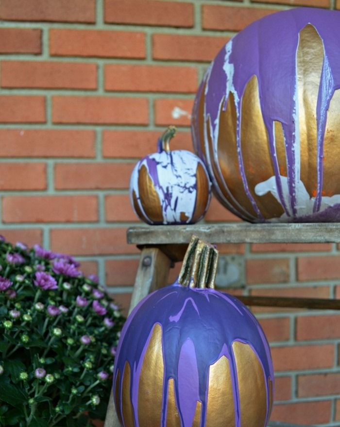 pumpkin painting ideas ombre drip