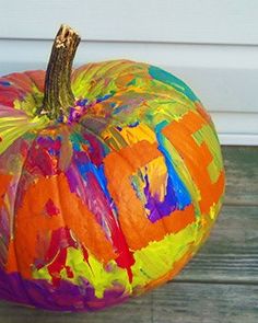 pumpkin painting ideas paint resist