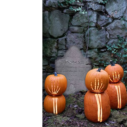 pumpkin stencils skeleton hand jack o lantern idea