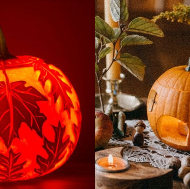Halloween Pumpkins, Autumn Holiday. Pumpkin House with Cut Out