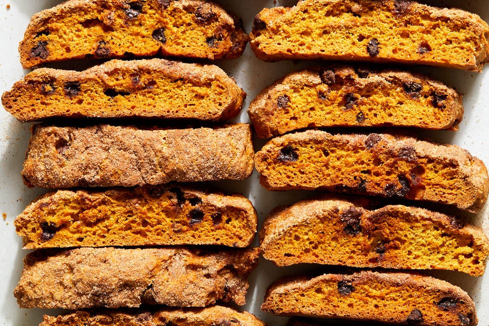pumpkin spice chocolate chip biscotti