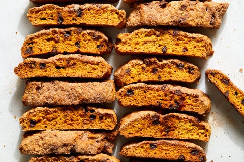 pumpkin spice chocolate chip biscotti