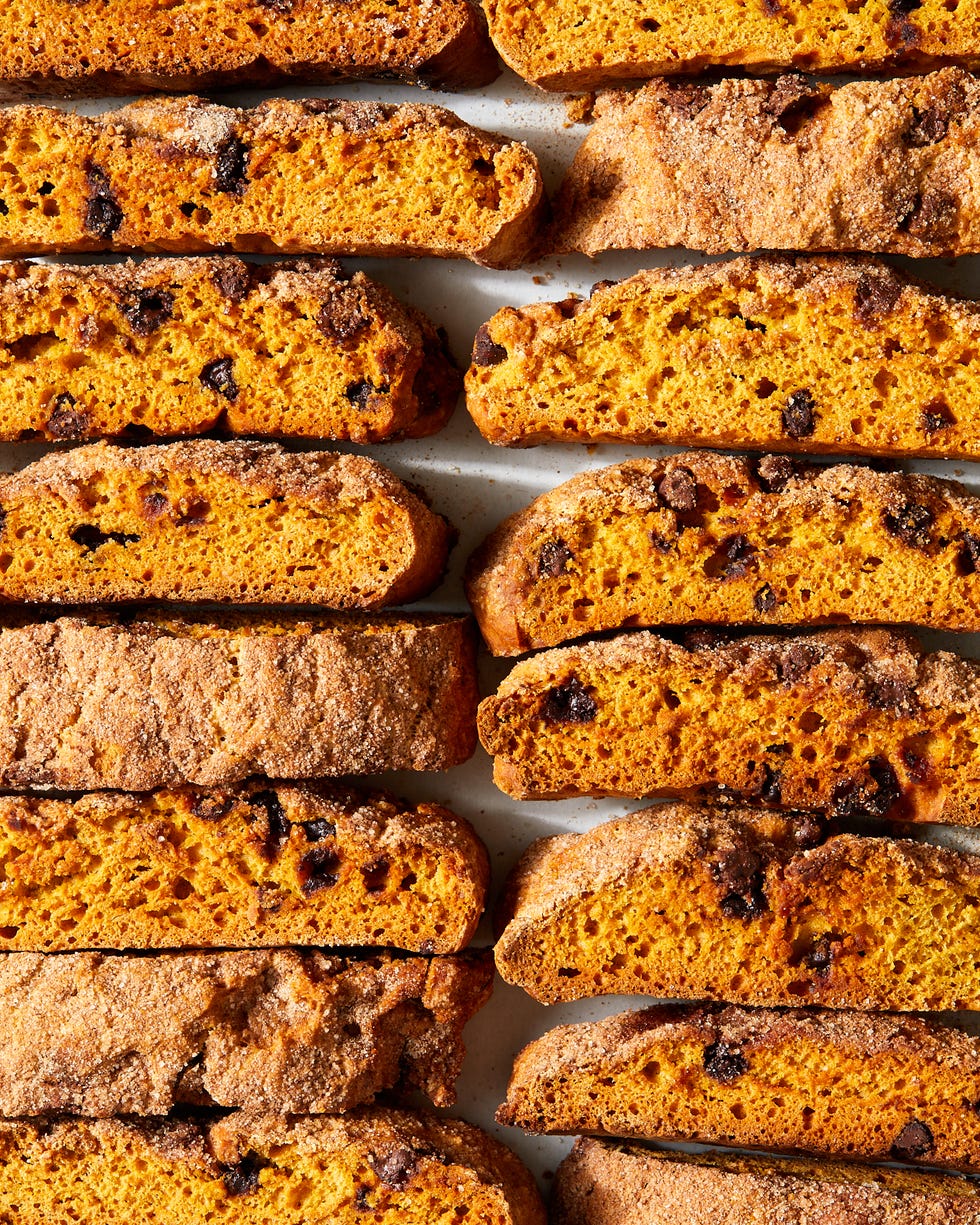 pumpkin spice chocolate chip biscotti