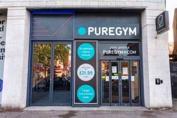 pure gym in lewisham seen with shut doors
gyms  indoors