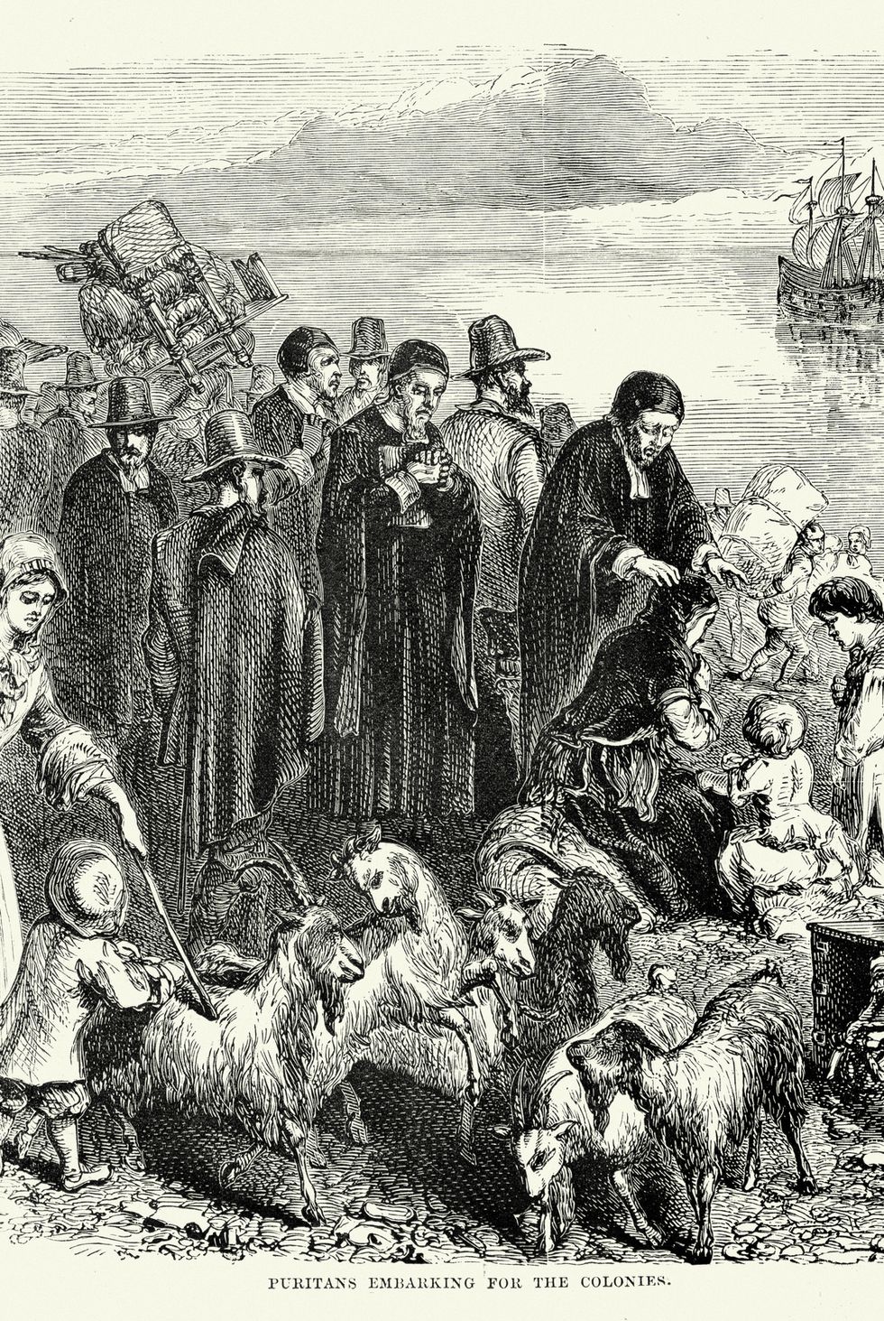 puritans embarking for the colonies