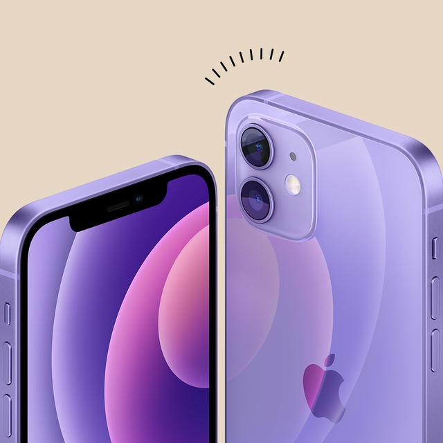 a purple iphone 12