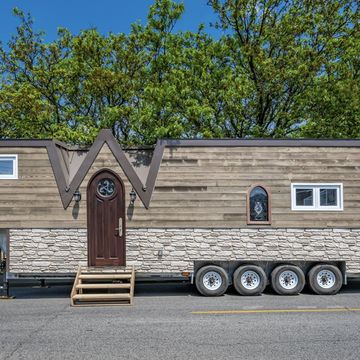 a trailer with a house on it
