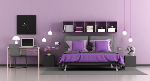 Purple modern master bedroom