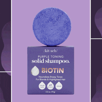purple toning shampoo and conditioner bars from kitsch