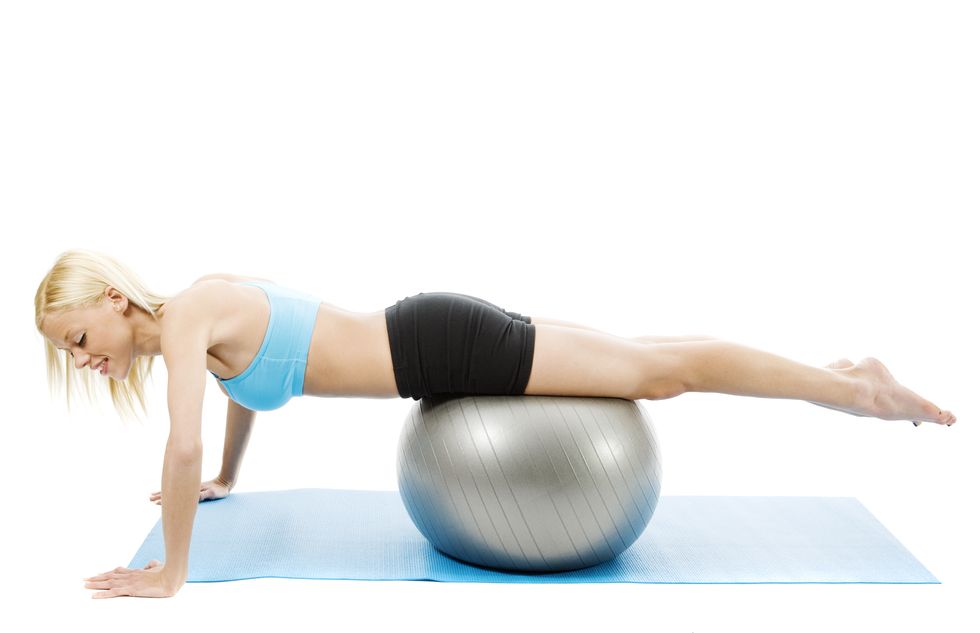 push ups on a therapy ball to help core strength