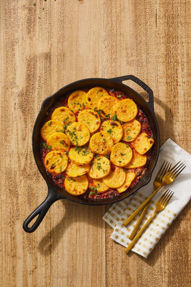 puttanesca polenta bake