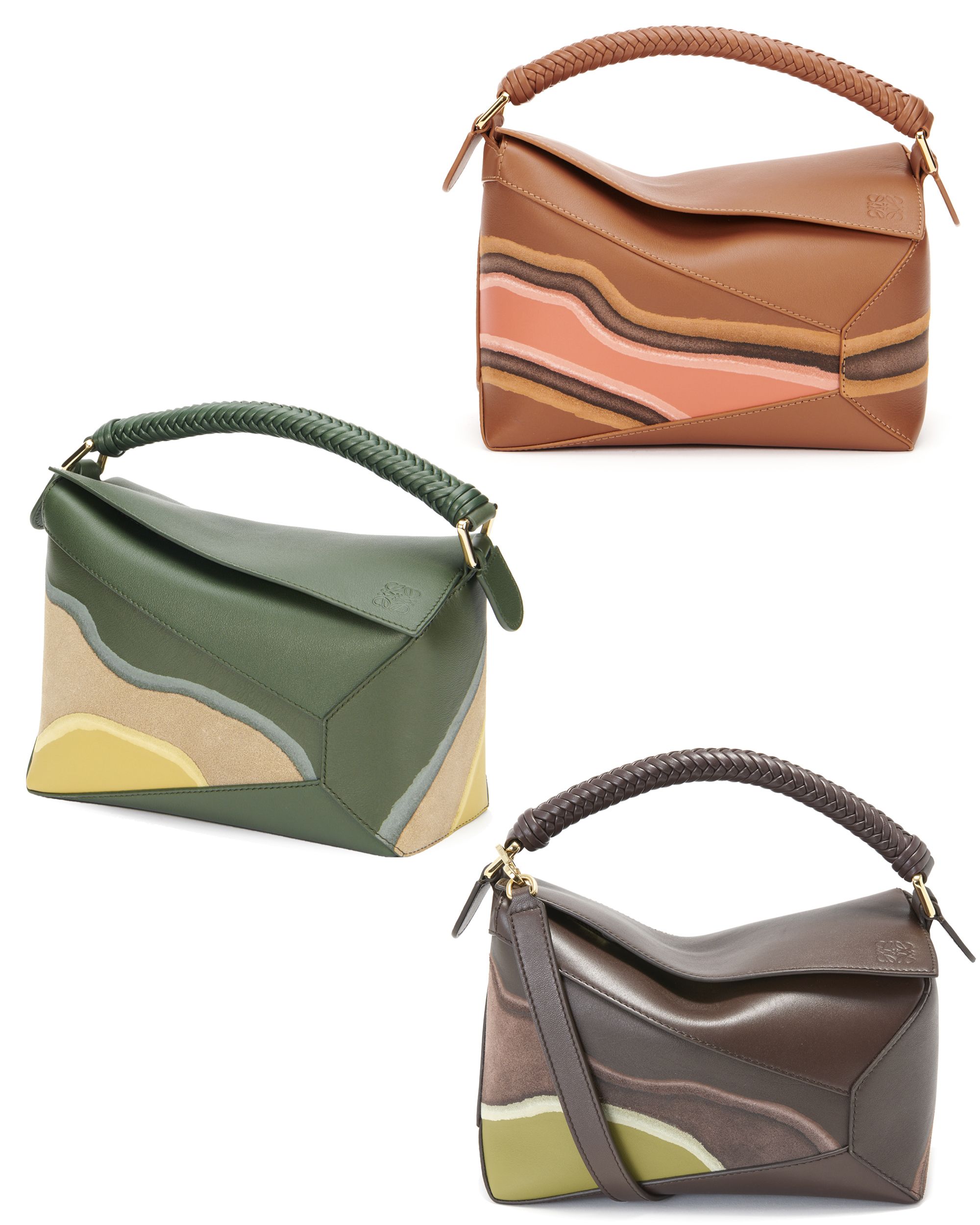 【特別価格】LOEWE パズルエッジ ランドスケープ スモールバッグ パズルエッジ ランドスケープ バッグ スモール（ナパカーフ