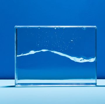water wave in a glass tank