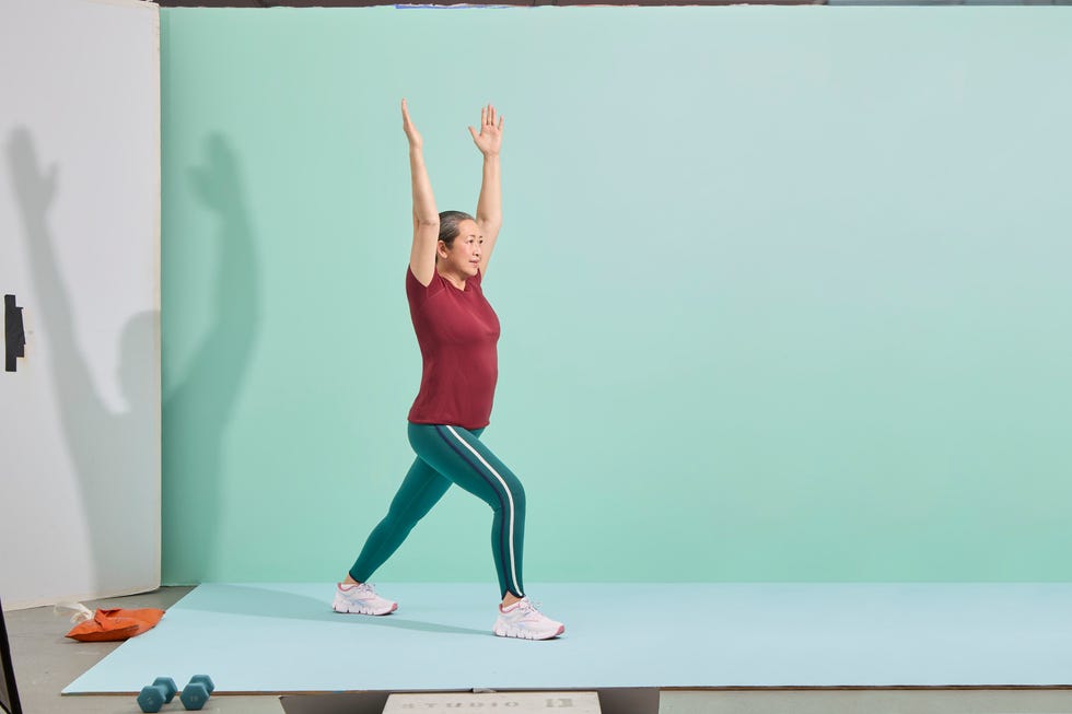 step back and reach. functional fitness moves. strength building exercise, workout for pain relief and aging.