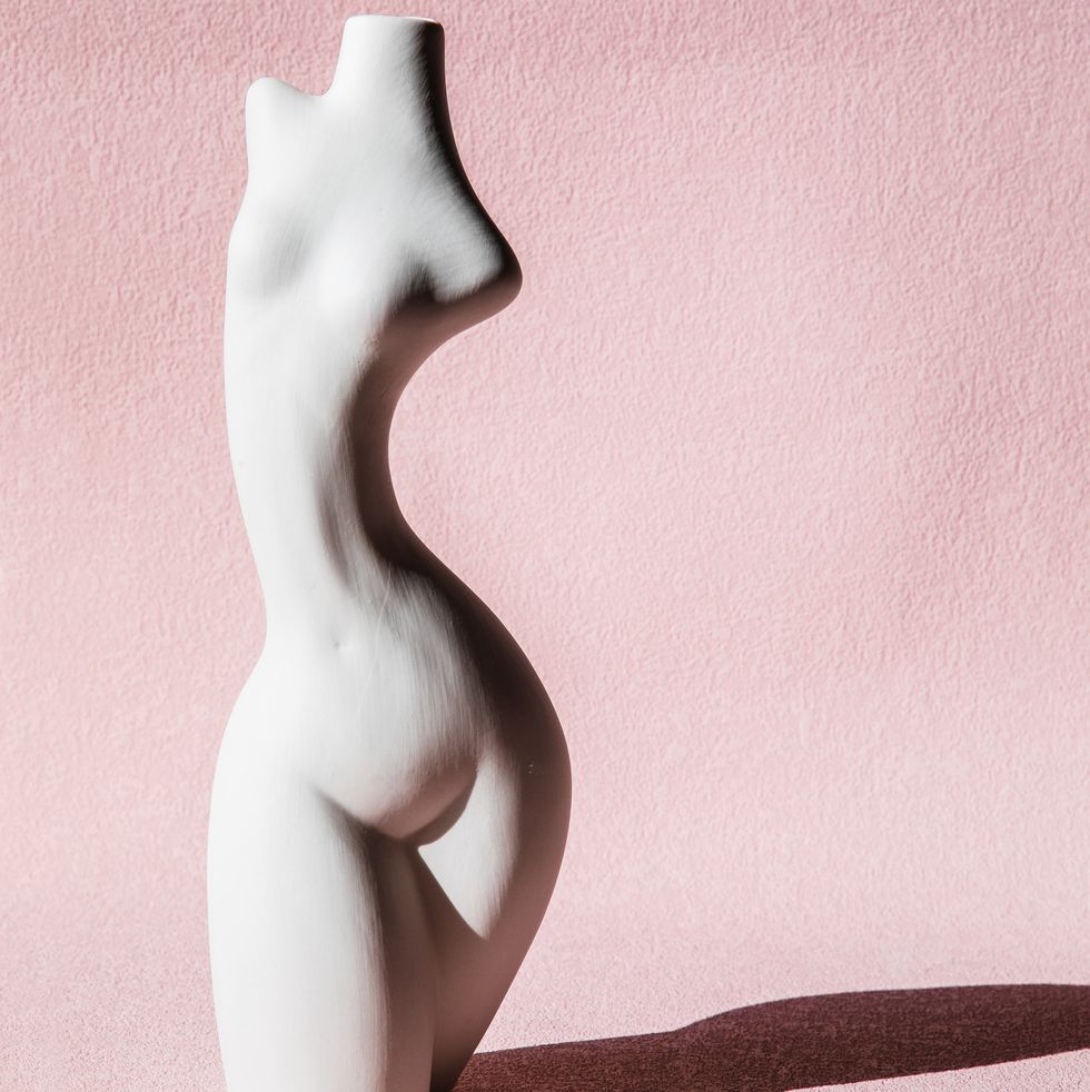 the female body pottery against pink background generic product in china body issues, body dysmorphia