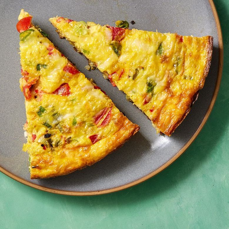 quinoa frittata with roasted red peppers and manchego