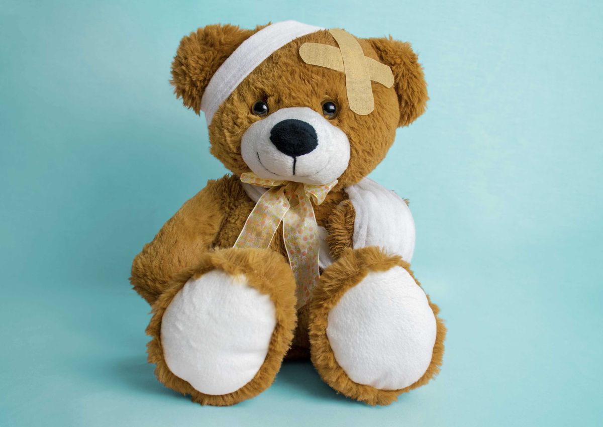 injured teddy bear hospital, pediatrician, pediatrics, children's health