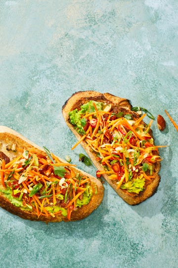 avocado and carrot tartines