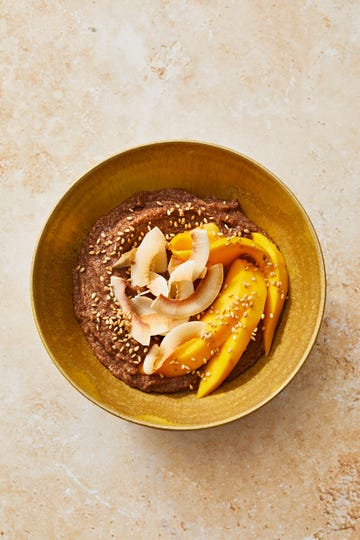 spiced teff porridge with mango