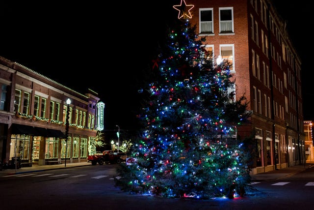 Christmas Lights and Decorations in Downtown Pawhuska, Oklahoma