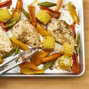 sheet pan with chicken and vegetables