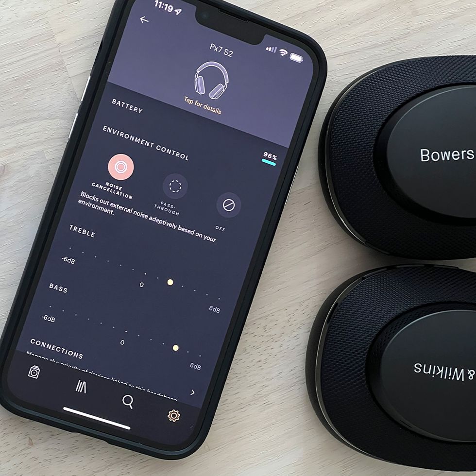 adjusting setting in app for bowers and wilkins px7 headphones