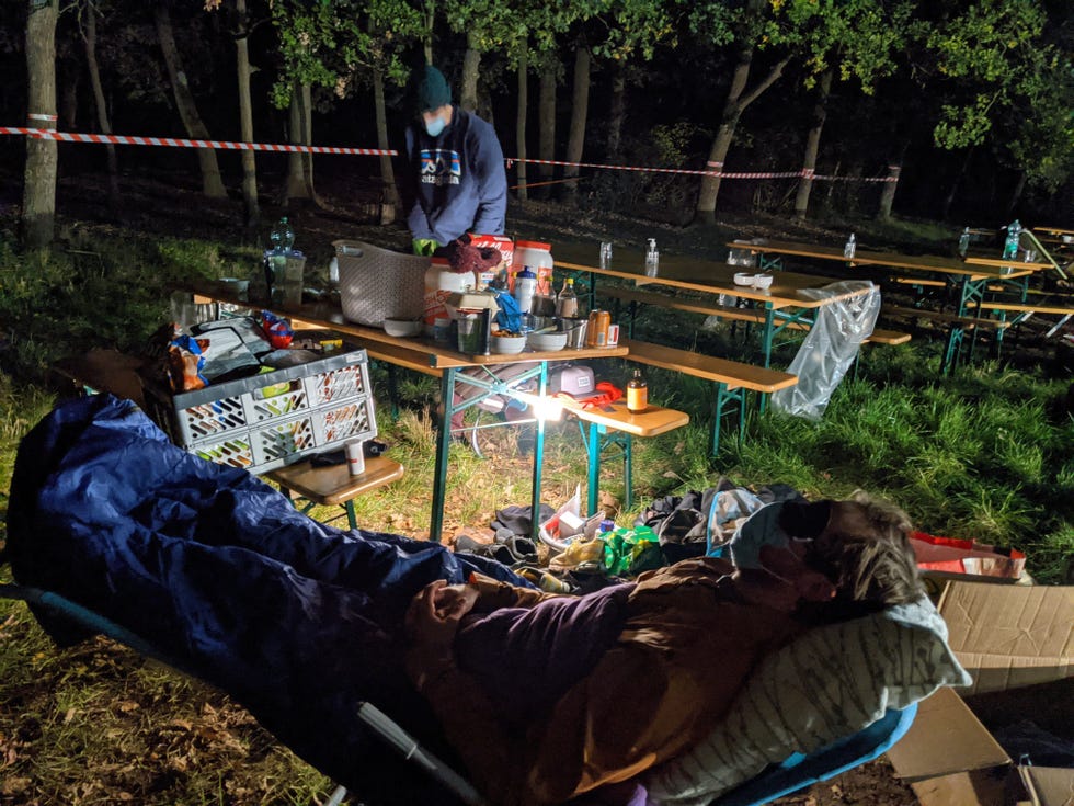 karel sabbe gets some shuteye at big’s backyard ultra