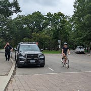 cyclist in high park