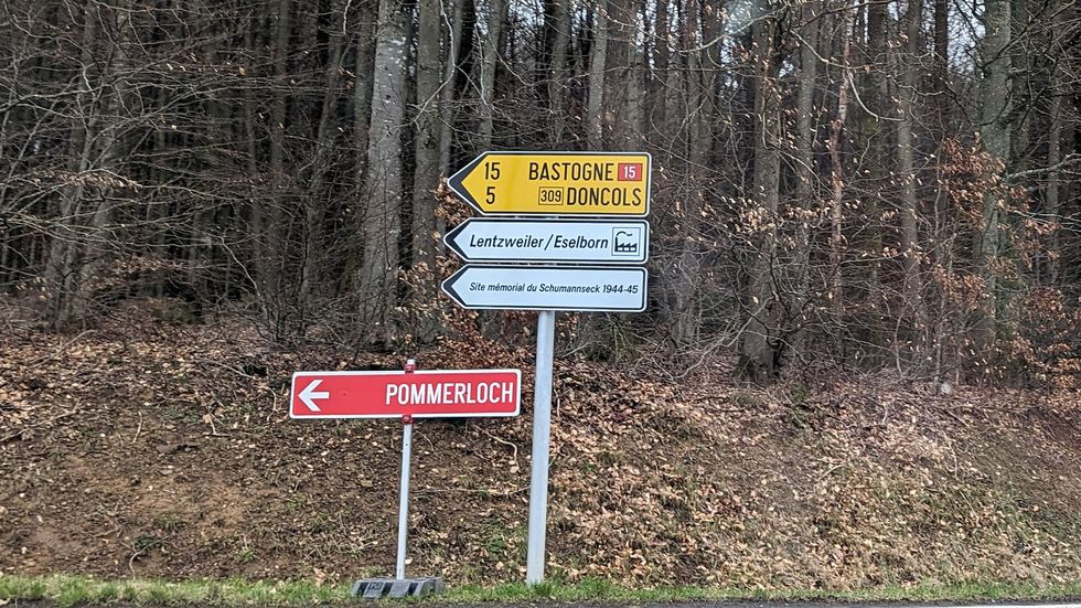 luxembourg street signs near bastogne