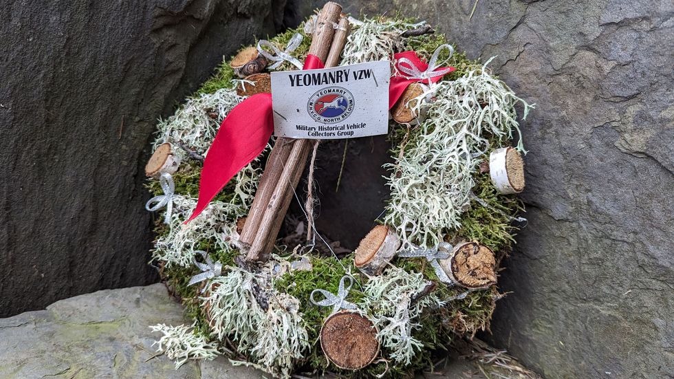 memorial wreath from belgian ww2 vehicle collectors group