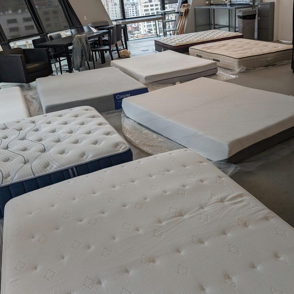 good housekeeping mattress testing a room full of mattresses on the floor