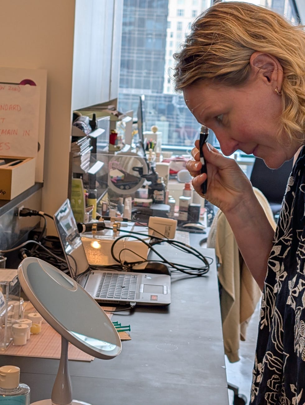 a tester in the gh beauty lab