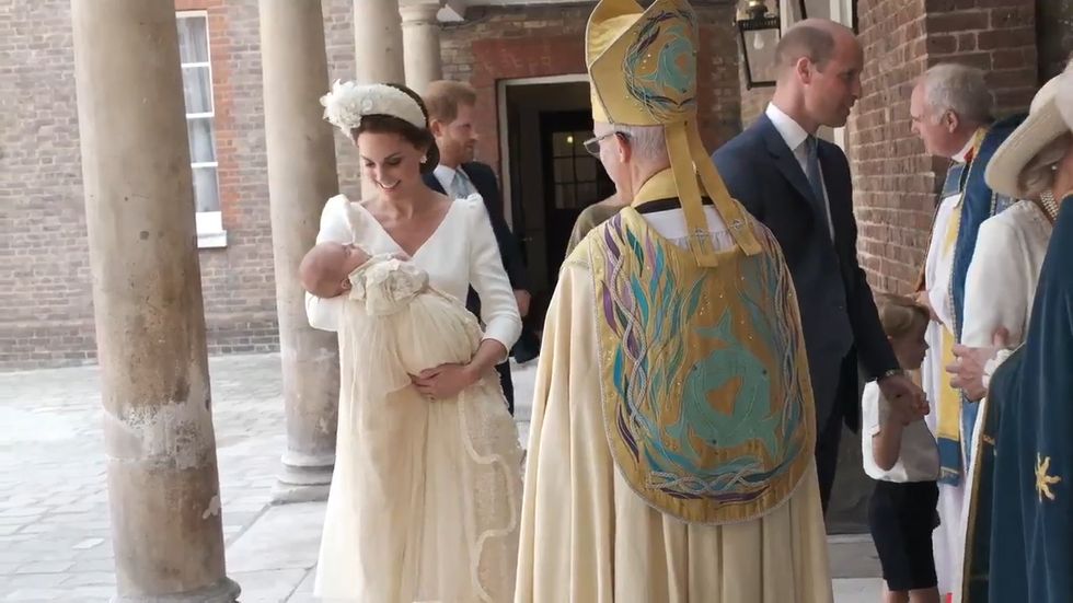 Prince Louis has turned up fast asleep to his christening