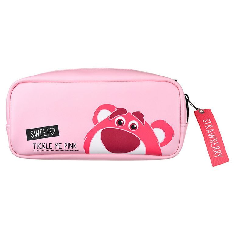 Pink, Bag, Pencil case, Coin purse, Body hygiene kit, Zipper, 