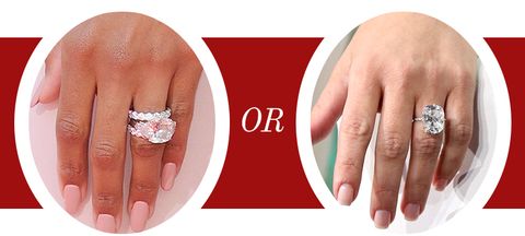 Ring, Nail, Diamond, Engagement ring, Skin, Finger, Jewellery, Wedding ring, Fashion accessory, Pink, 