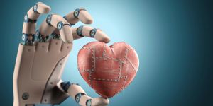 een hart in een robothand