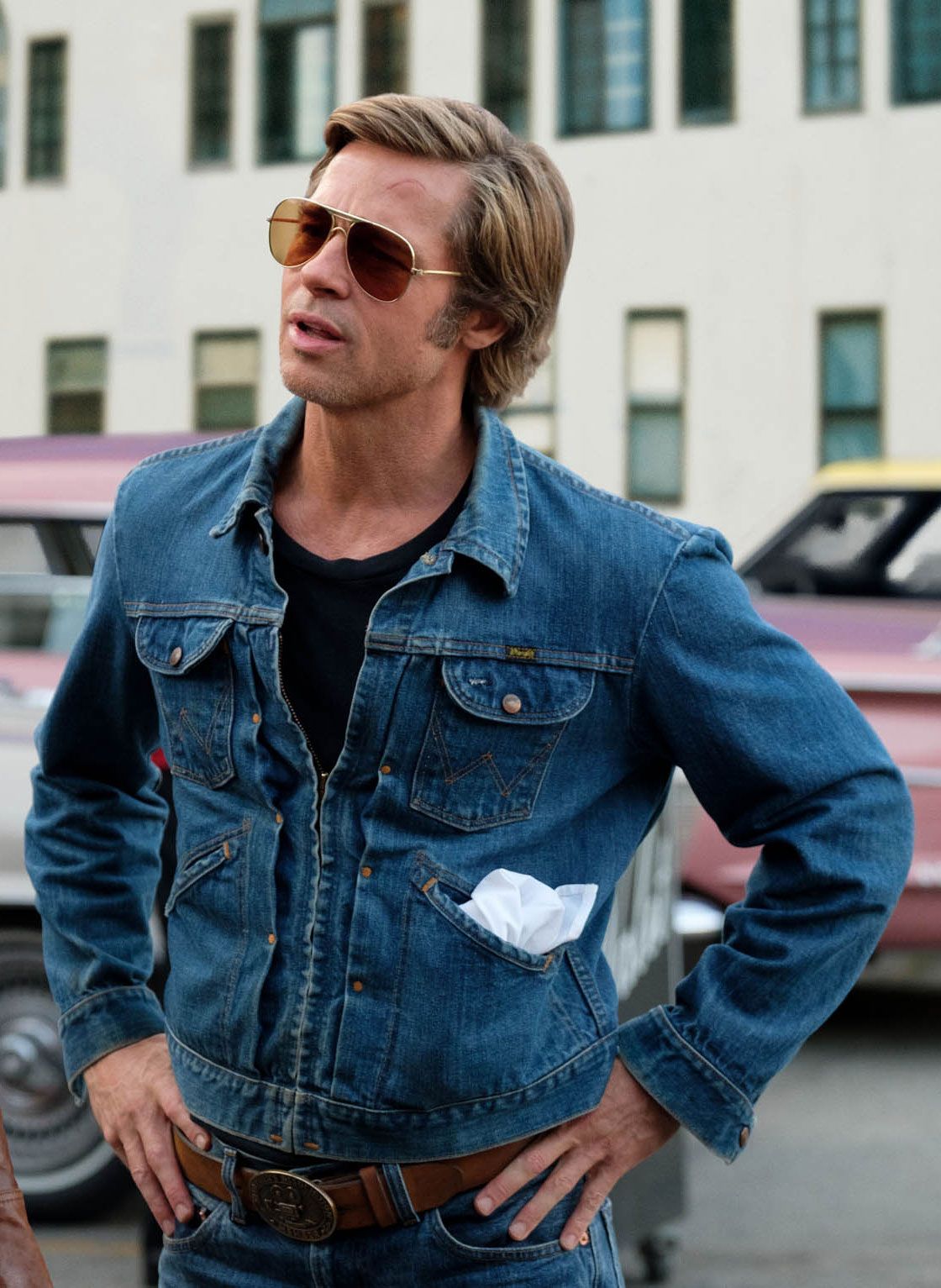 Brad Pitt's Wrangler Jean Jacket From 'Once Upon a Time...In Hollywood'