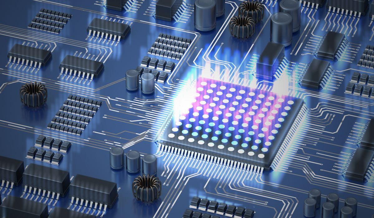 quantum computing concept processor of quantum computer 3d rendered illustration